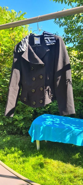Veste Tailleur noir Col Zèbre