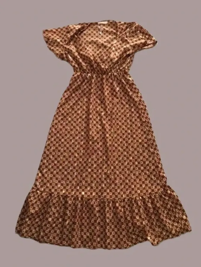 🌞 Robe longue d’été marron/doré Taille M Très bon état - photo numéro 5