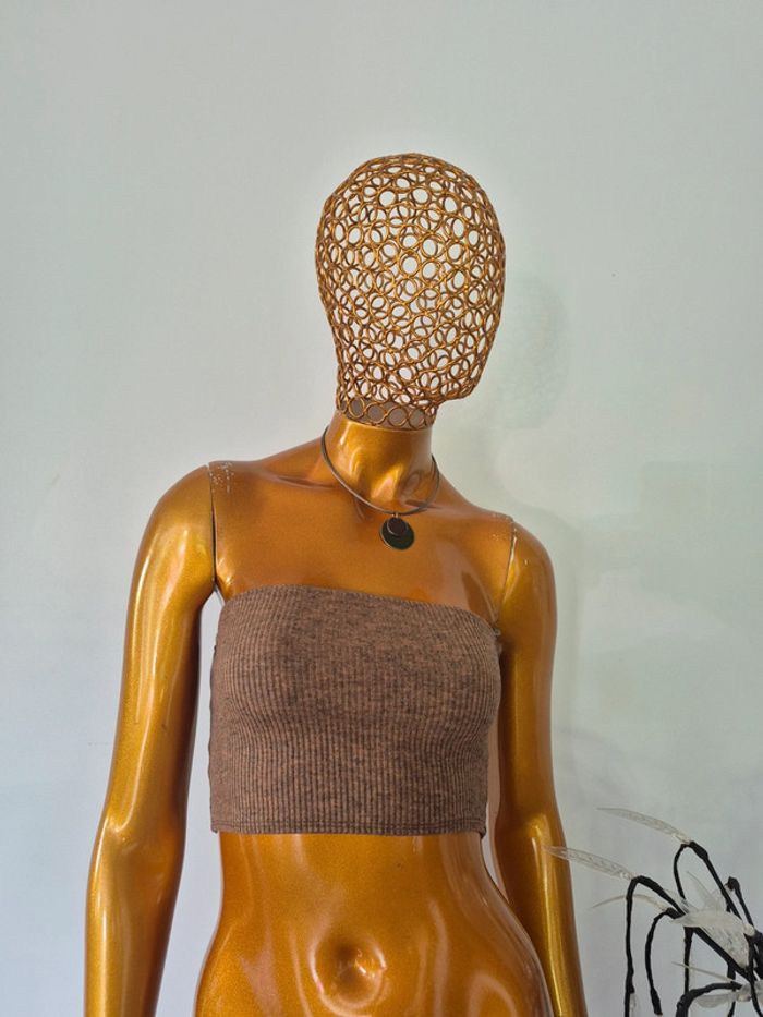 Top Court Femme Taupe