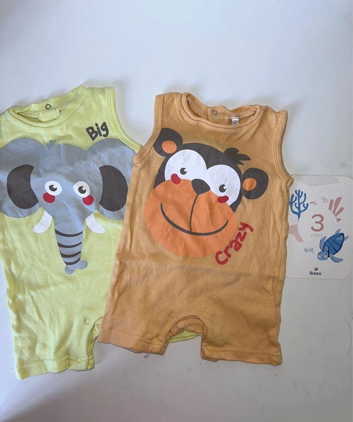 Lot combi short / barboteuse 3 mois