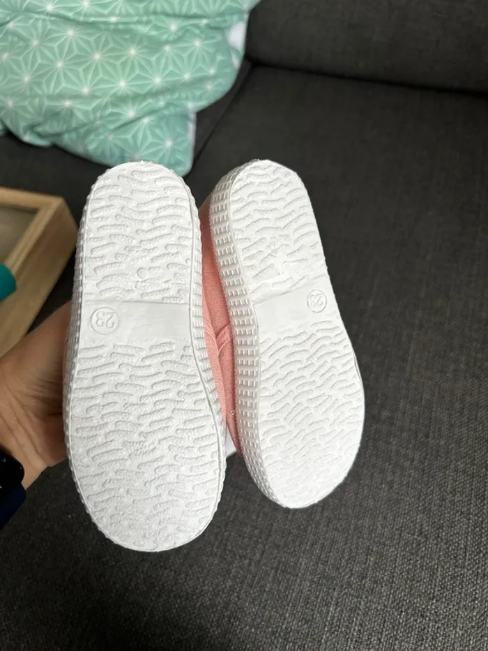 Chaussures en toile bébé fille, rose, taille 23 - photo numéro 2