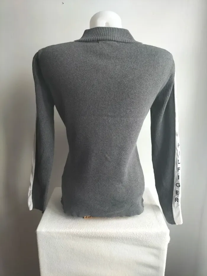 Pull Col Zippé Femmes 100% Coton - Tommy Hilfiger - Taille M - photo numéro 5