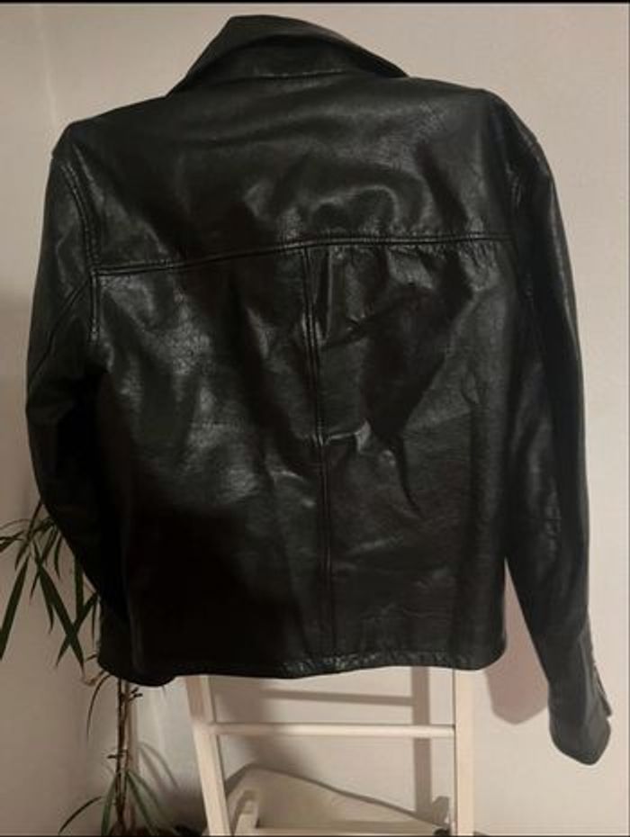 Blouson en cuir noir – Style biker, excellent état ! - photo numéro 2