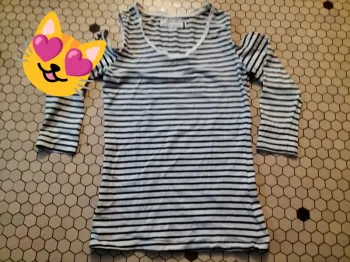 Maillot manche longues rayé blanc bleu Lola Liza XXS