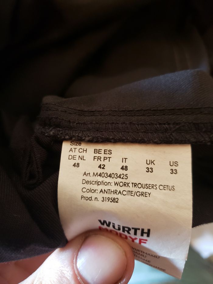 Pantalon de travail wurth - photo numéro 2