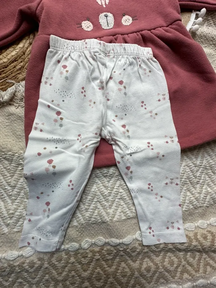 Ensemble Noukie’s robe et legging. Rose 80cm - photo numéro 3
