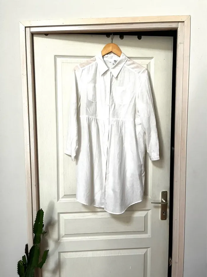 Chemise longue et blanche -coton et soie // ou robe d’été - photo numéro 3