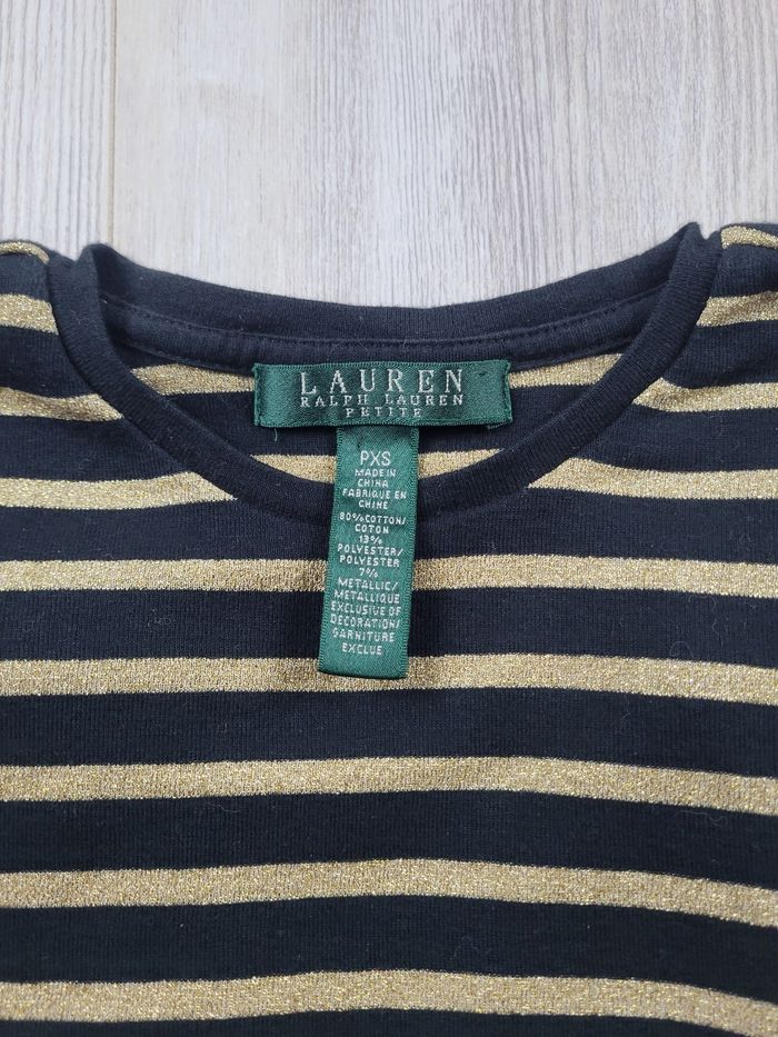 Polo Lauren Ralph Lauren Petite – noir et doré – taille PXS – très bon état - photo numéro 2