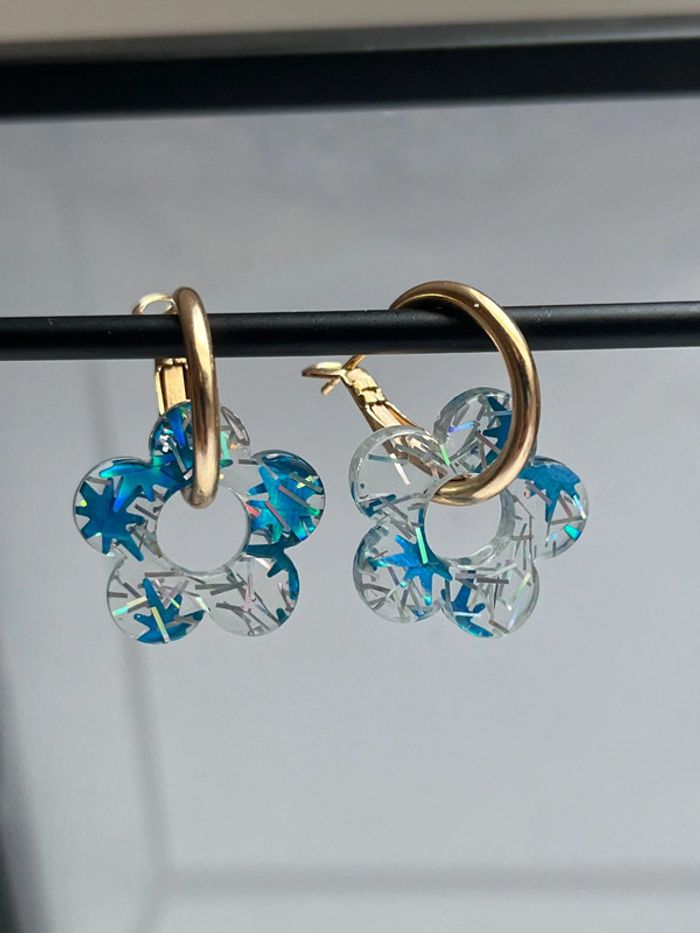 Boucles d’oreilles, fleurs - photo numéro 2