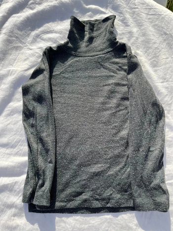 T shirt col roulé manche longue gris chine la halle 5 ans