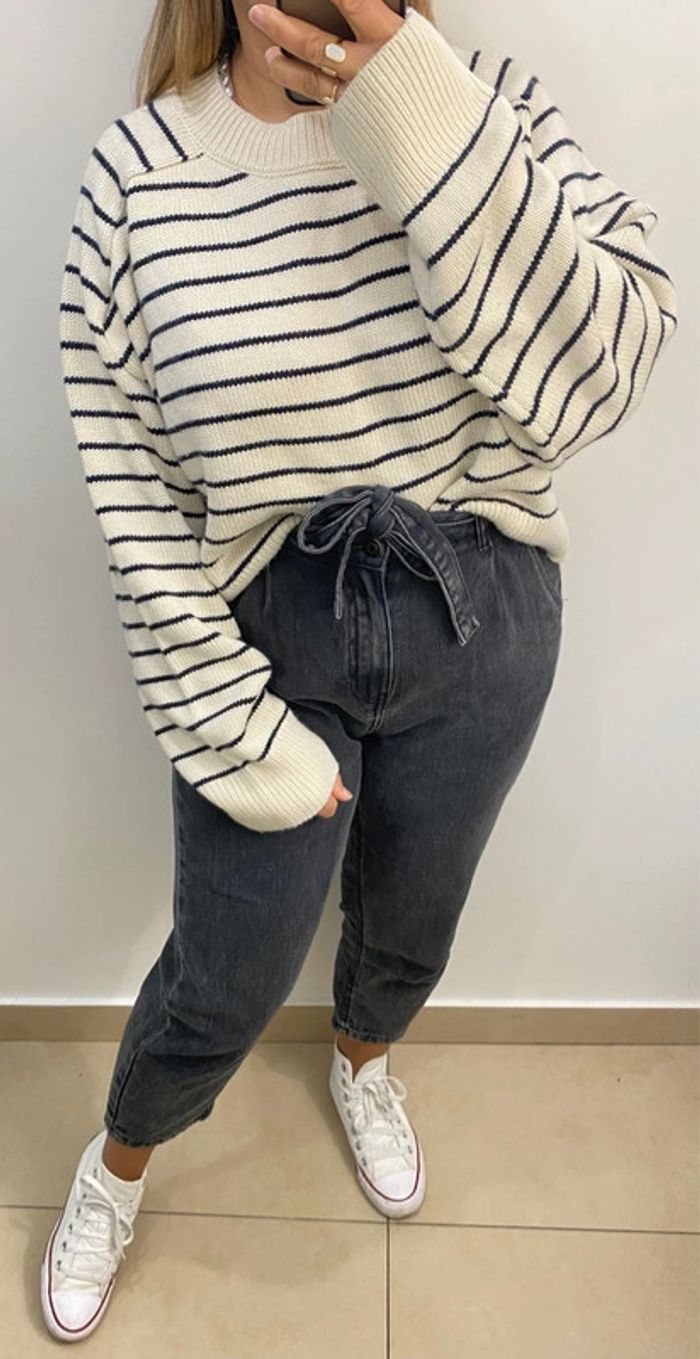 Superbe Pull Court Ample ZARA Rayé Taille M Et Plus - photo numéro 4