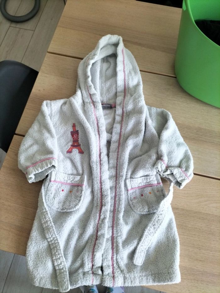 Peignoir sortie de bain 2ans carré blanc