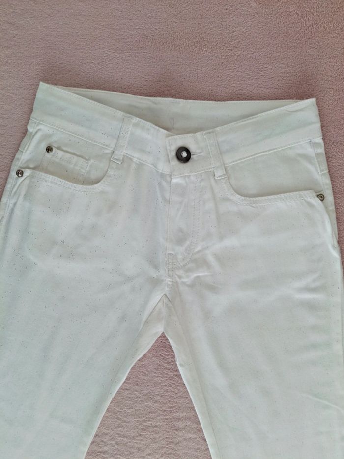Pantalon Marese 6 ans blanc pailleté coupe droite - photo numéro 2