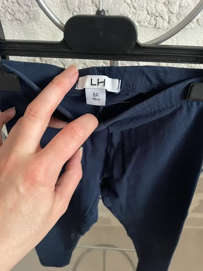 Pantalon leegings fille 6 ans bleu marine la halle - photo numéro 2