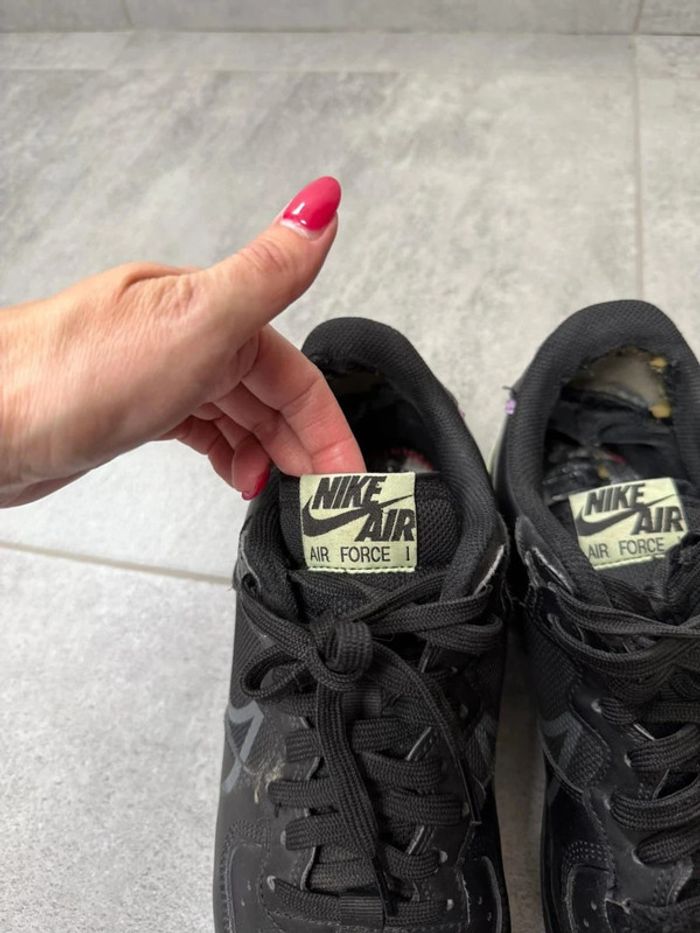 Baskets Nike Air Force 1 react noires et violet taille 44 - photo numéro 7