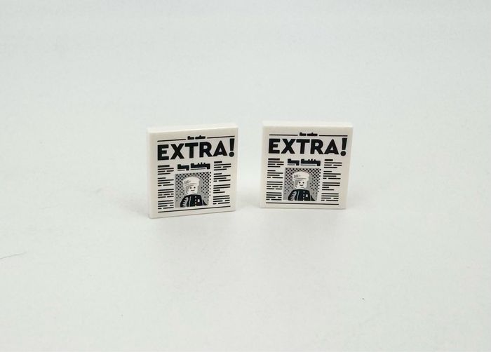 Lego Accessoires City : Lot de 2 Tiles 2x2 Jounal titré Extra ! - NEUF