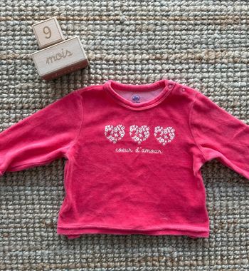 Haut de pyjama velours Mots d’enfants 9mois / 71cm