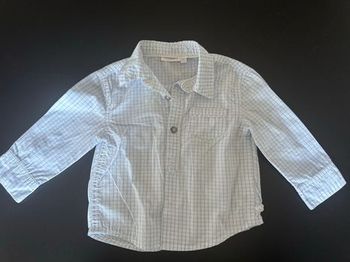 Chemise bleue ciel carreaux