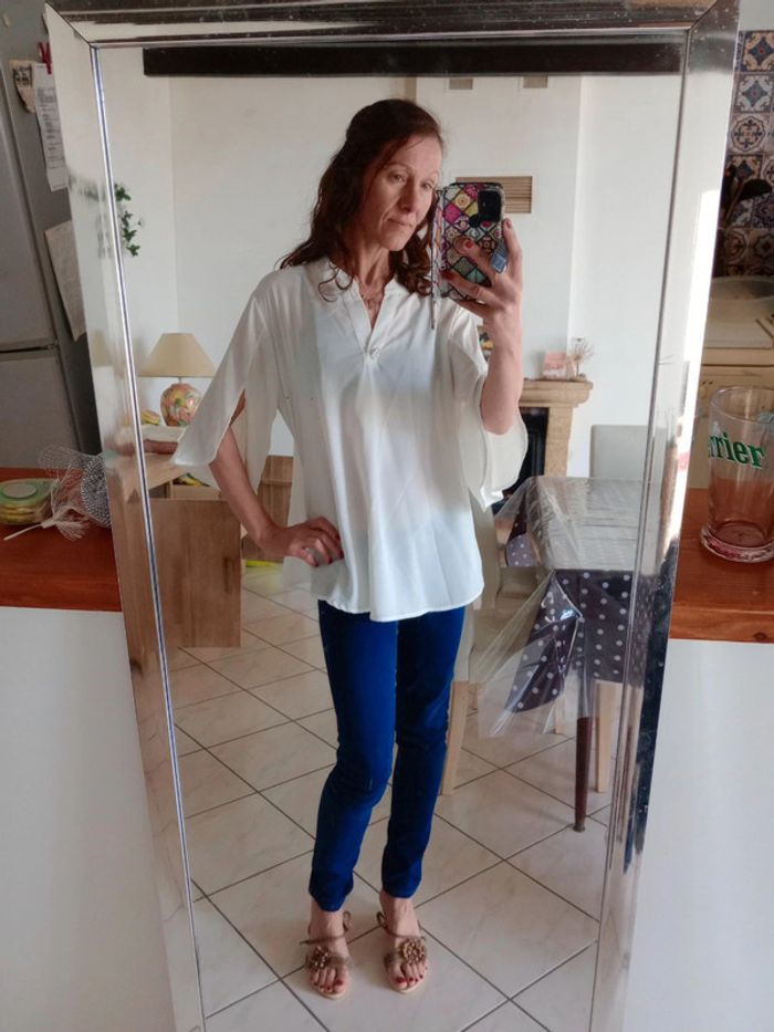 Blouse femme XL blanc cassé c21