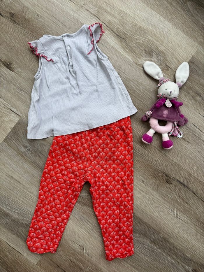 Ensemble t-shirt + pantalon fin taille 24 mois - photo numéro 4