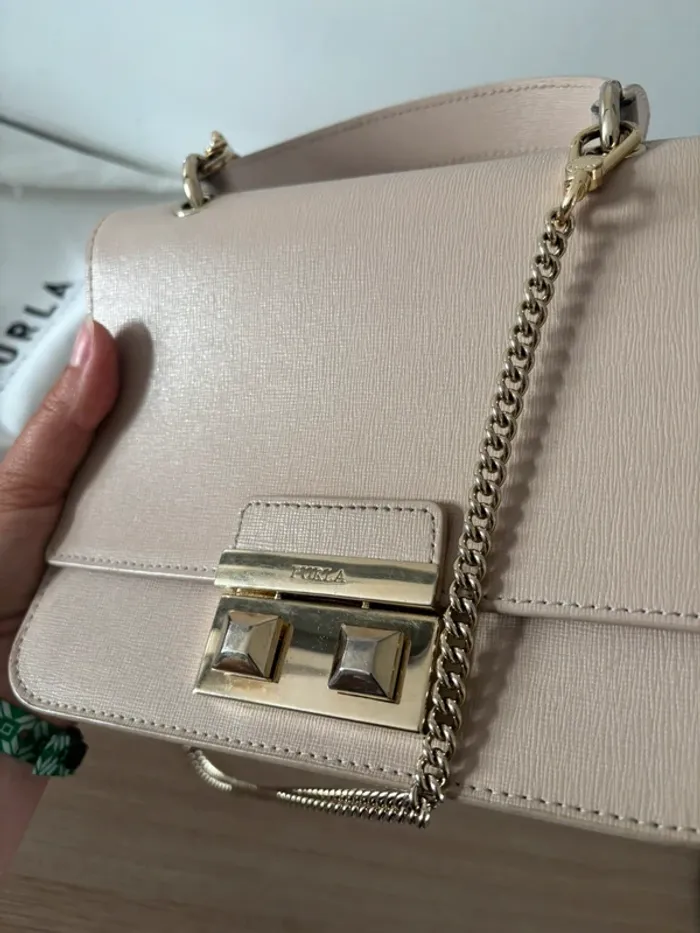 Sac à main et porte-monnaie Furla beige - photo numéro 7