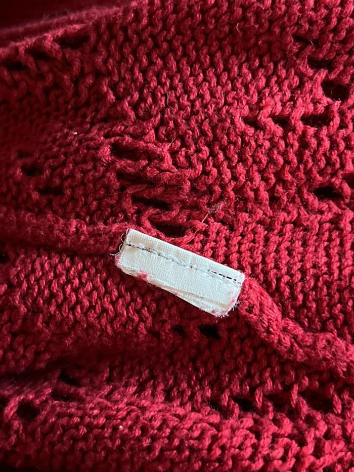 Haut manches longues type dentelle - rouge foncé - photo numéro 14