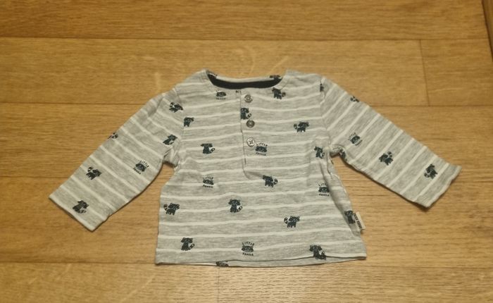 t-shirt manches longues garçon gris à rayure kiabi taille 3 mois