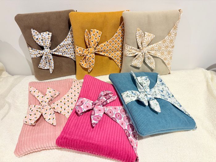 Pochette à livre de poche ou liseuse Rose Pâle et éventails - photo numéro 5