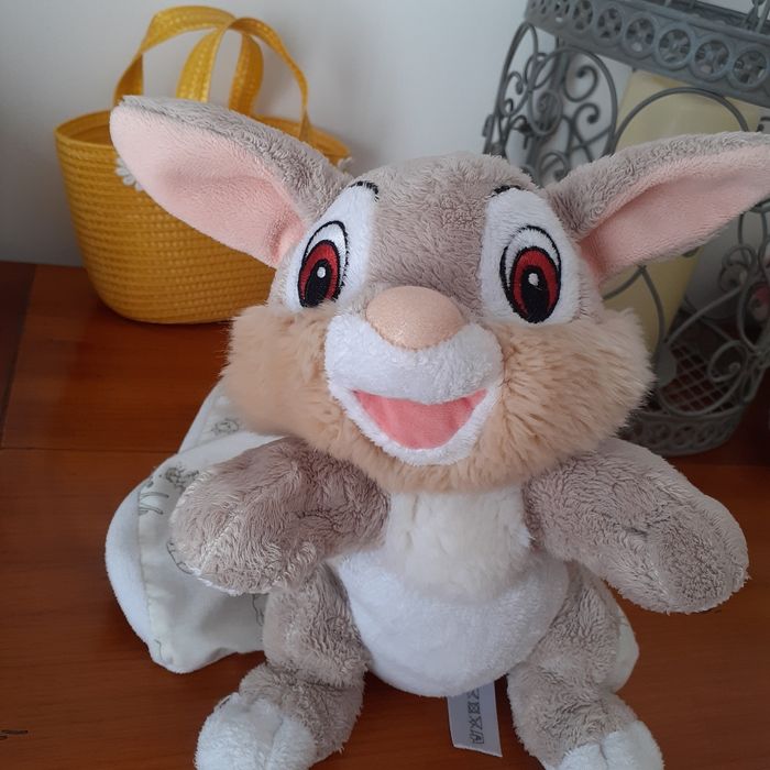 Peluche-doudou "Panpan le lapin" avec mouchoir imprimé - photo numéro 4