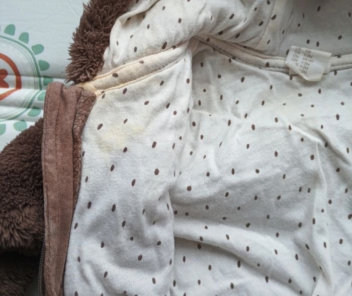 Combinaison peluche marron 1-2  mois h&m - photo numéro 2