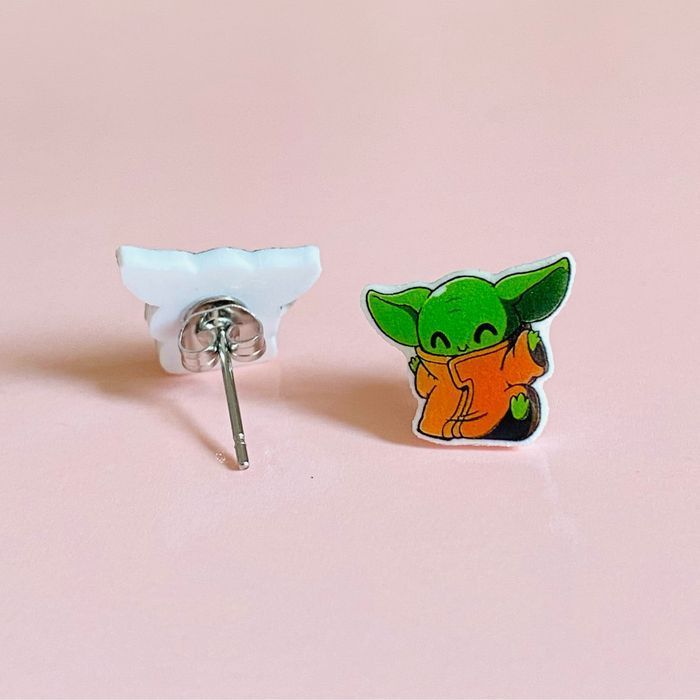 Boucles d’oreilles Fait Main Mignon Yoda - photo numéro 3