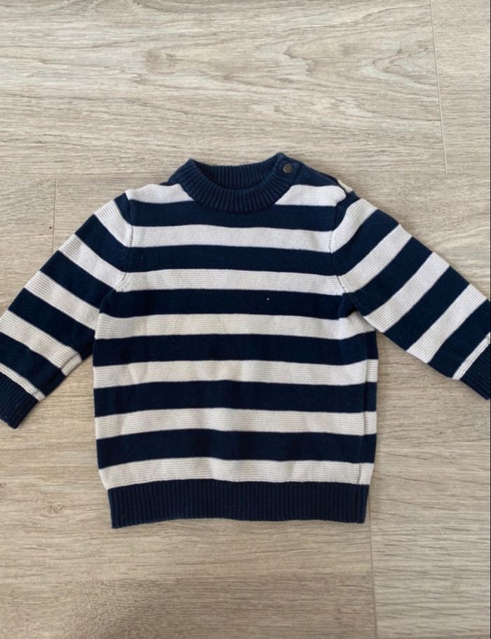 Pull manches longues marinières à rayures