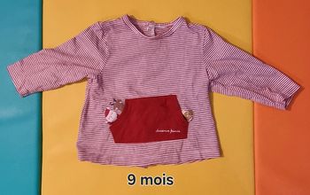T-shirt rayé Noël 9 mois