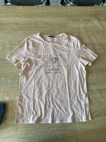 t-shirt femme rose pale