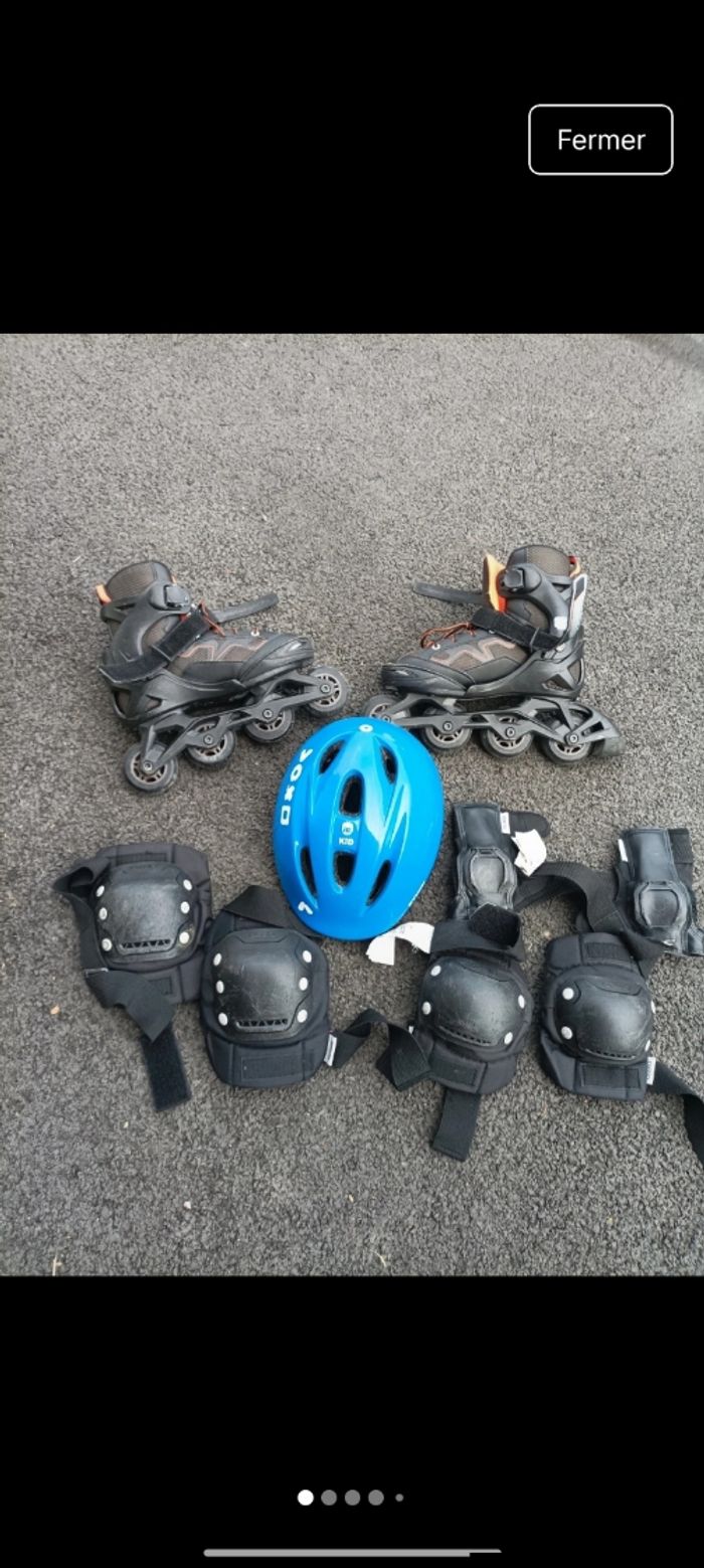 Rollers enfant + protection