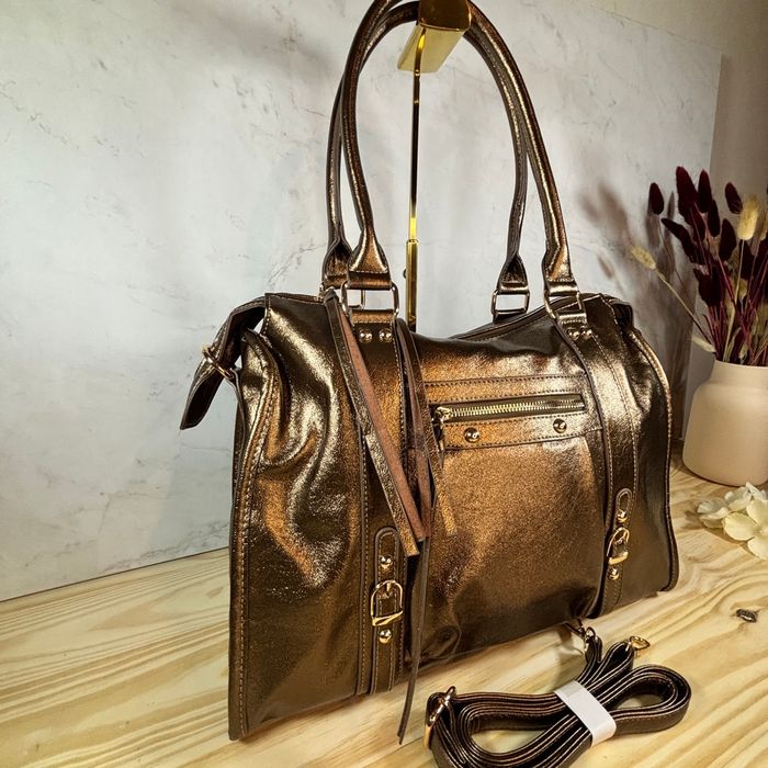Sac format XL métalisé bronze neuf chic tendance