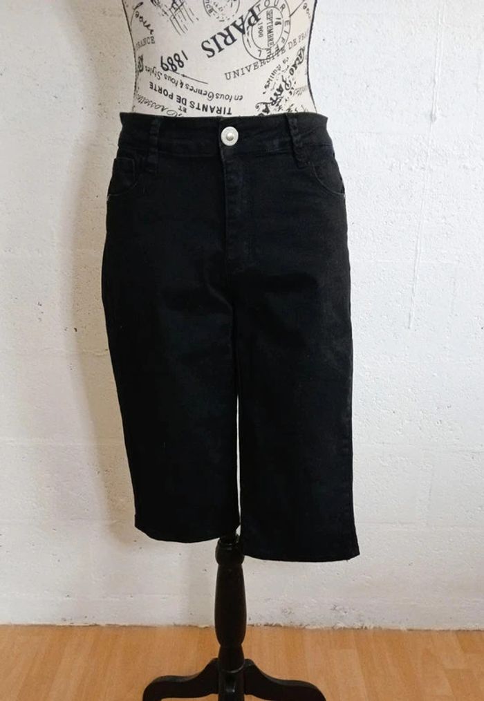 🖤 Bermuda en jean noir Miss RJ – Taille 42 – Très bon état - photo numéro 7