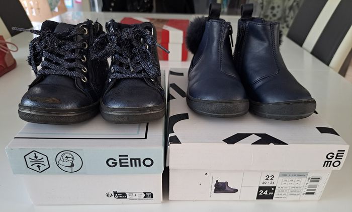 Lot de 2 bottines fille Gemo p.22 TBE - photo numéro 10