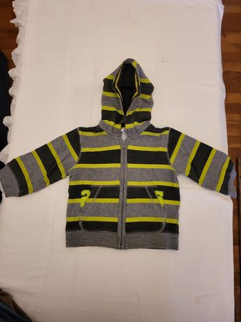 1 sweat à capuche zippé 2 poches à l'avant garçon 2 ans 