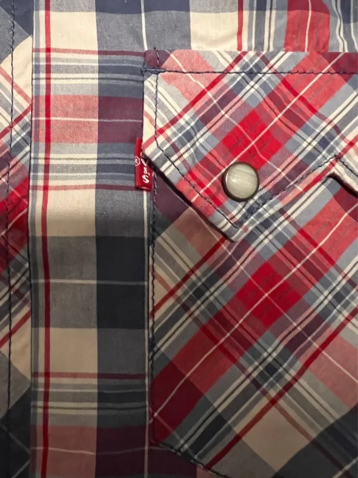 Chemise levi’s à carreaux vintage rouge et blanc taille S - photo numéro 2