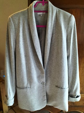 Veste blazer coton gris clair