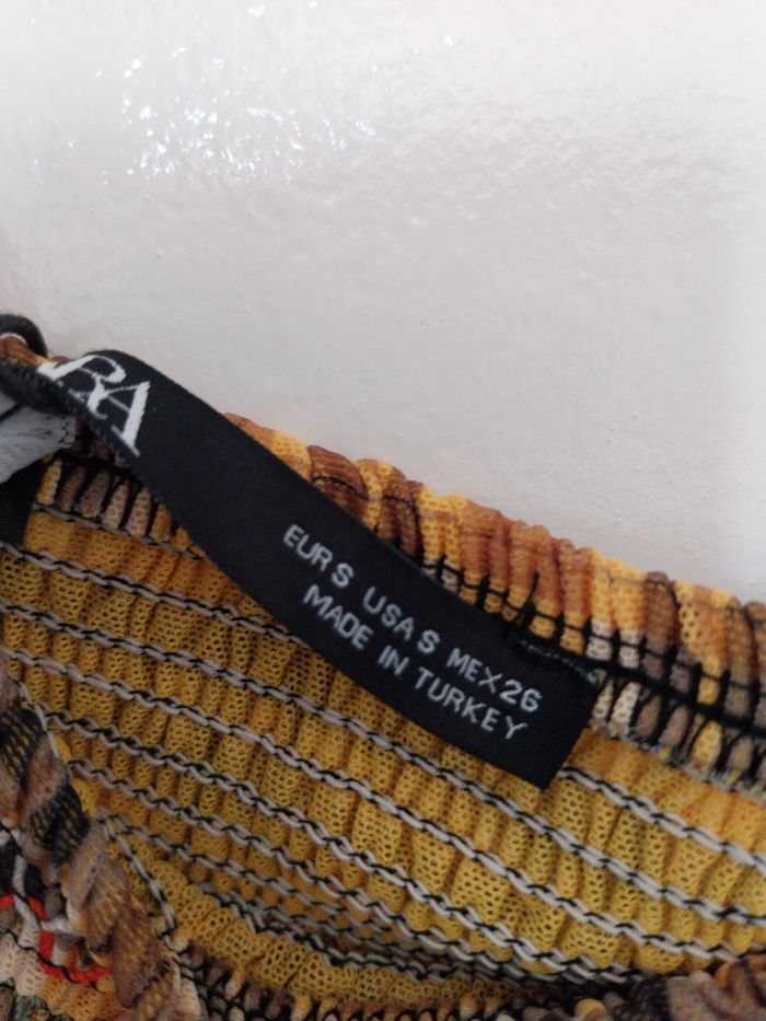 Robe zara à bustier imprimé et brodé - photo numéro 2