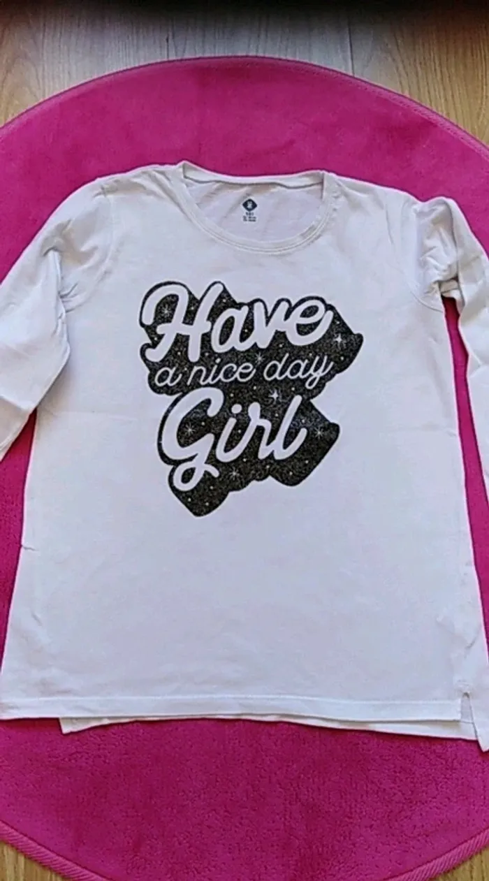 Tee shirt ML noir et blanc Z 10 ans