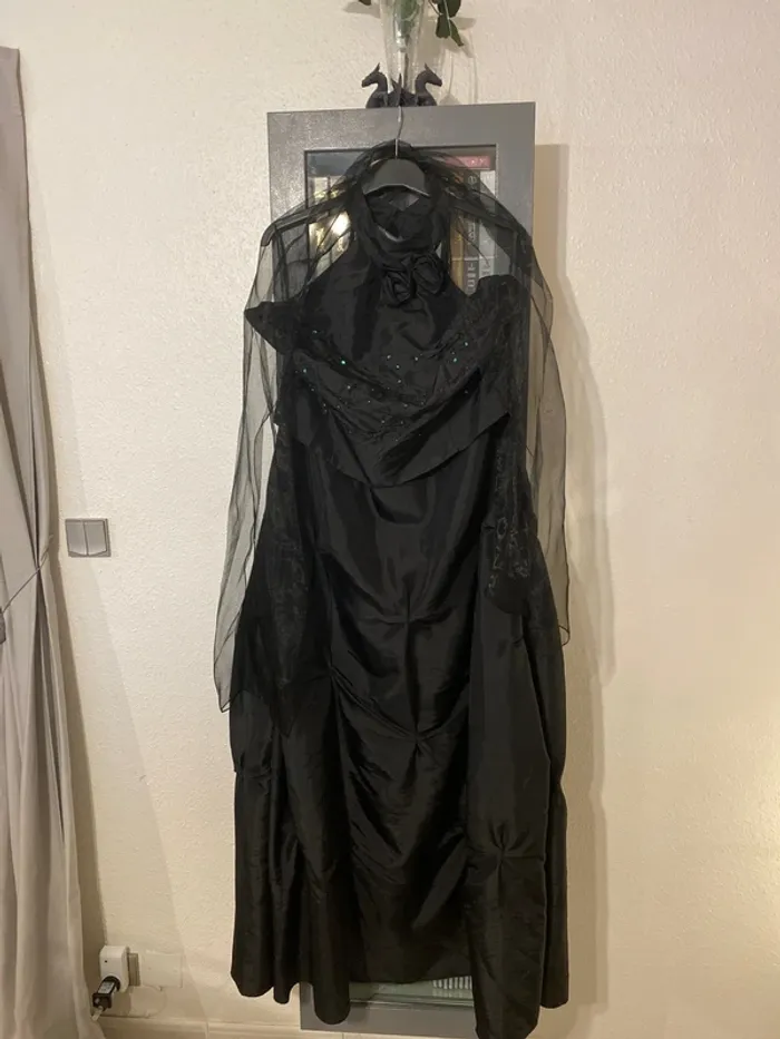 superbe robe de soirée nouvel an mariage noir sequins - photo numéro 4