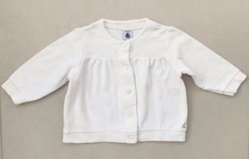 Veste petit bateau gilet petit bateau cardigan petit bateau blanc 12 mois en éponge parfait état