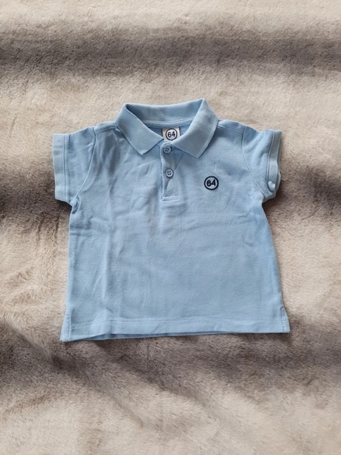 Polo 64 bleu 12 mois