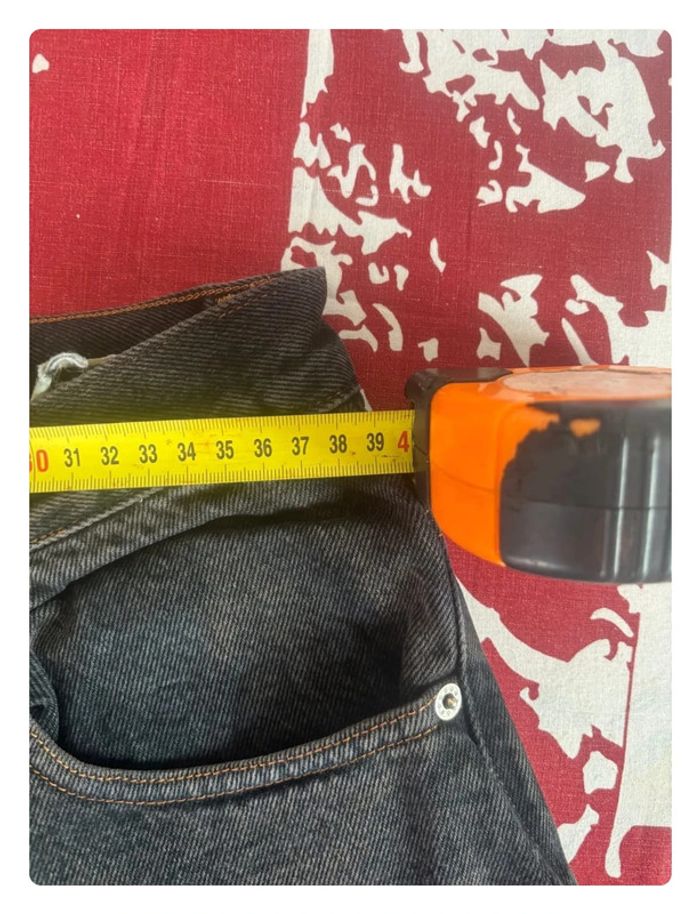 Pantalon bleu/noir délavé taille 40 vintage coupe droite patte d’éléphant - photo numéro 14