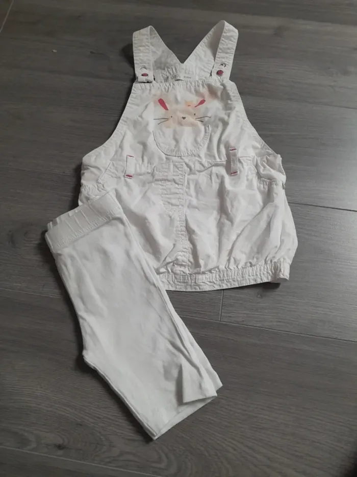 Ensemble salopette jupe + legging 12 mois Gémo
