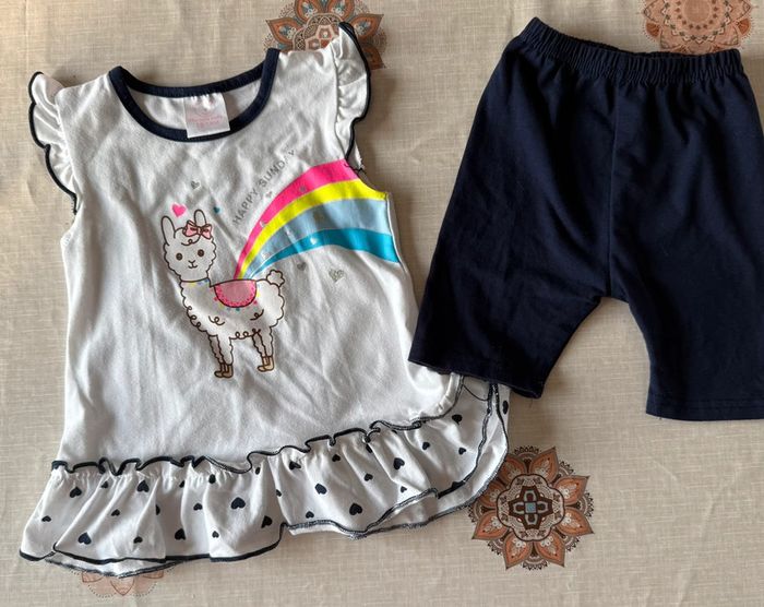 Ensemble petite fille bleu foncé