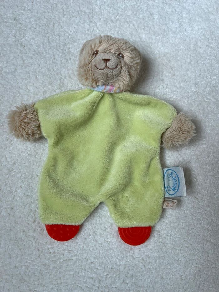 Doudou plat ours vert Noukies